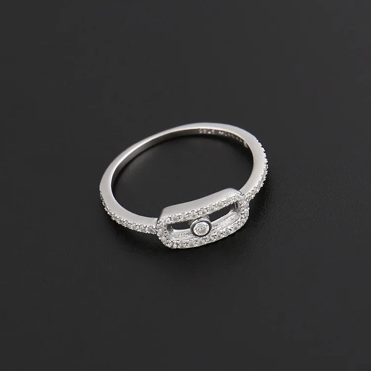 Горячая известная марка ювелирных изделий подвижное кольцо для девочек Женский один камень движущийся кольцо S925 серебро Франция ювелирные изделия