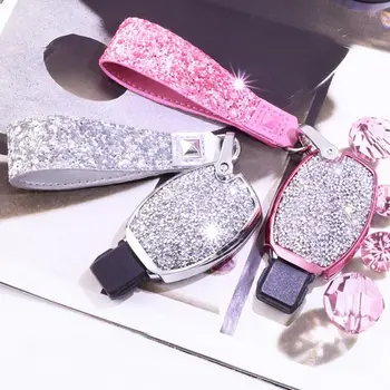 

Luxury Crystal 2&3 Button Smart Car Key Case Cover For Mercedes Benz Accessories W203 W210 W211 W124 Keyrings Keychain