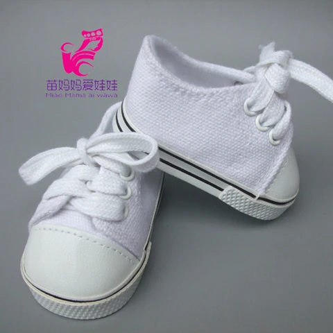 7 см кукольная обувь подходит для 43 см Новорожденные куклы Reborn baby Doll Shoes sneacker 18 дюймов Кукла спортивная обувь - Цвет: White