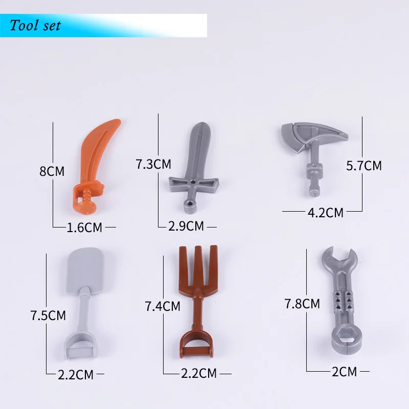 Детские Большие кирпичные строительные блоки, набор игрушечной мебели, фруктовый набор, набор для пожаротушения и т. Д. Различные большие строительные блоки игрушки аксессуары - Цвет: Tool set