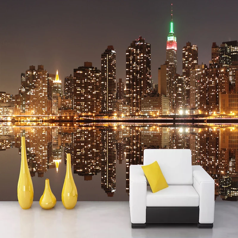 High Quality Custom 3D Photo Wallpaper City Night View Living Room TV Backdrop Home Decor Mural Wallpaper For Bedroom Walls 3D High Quality Custom 3D Photo Wallpaper City Night View Living Room TV Backdrop Home Decor Mural Wallpaper For Bedroom Walls 3D