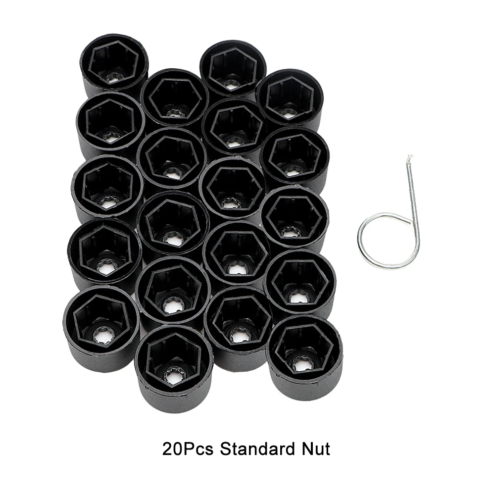 20 matt black alliage écrous de roue boulons tasse couvre 17 mm nouveau