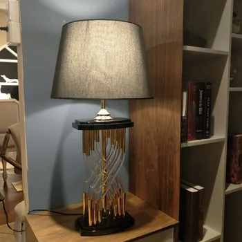 

Modern Cross Type Tubular Glass Is Perfectly Combined With Metal Table Lamp Living Room Bedroom Bedside Home Lighting Fixtrues