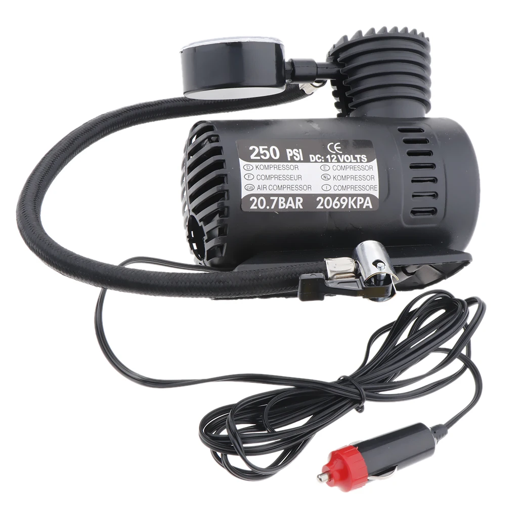 Portable Electric Mini 12V Air Compressor Pump Car Tyre Tire Inflator Pump Inflador de neumaticos bomba pneu gonfleur pompe
