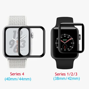 

3D Curved Edge Cover Protective Film For iwatch Apple Watch Series 1/2/3/4 38mm 42mm 40mm 44mm Tempered Glass Screen Protector