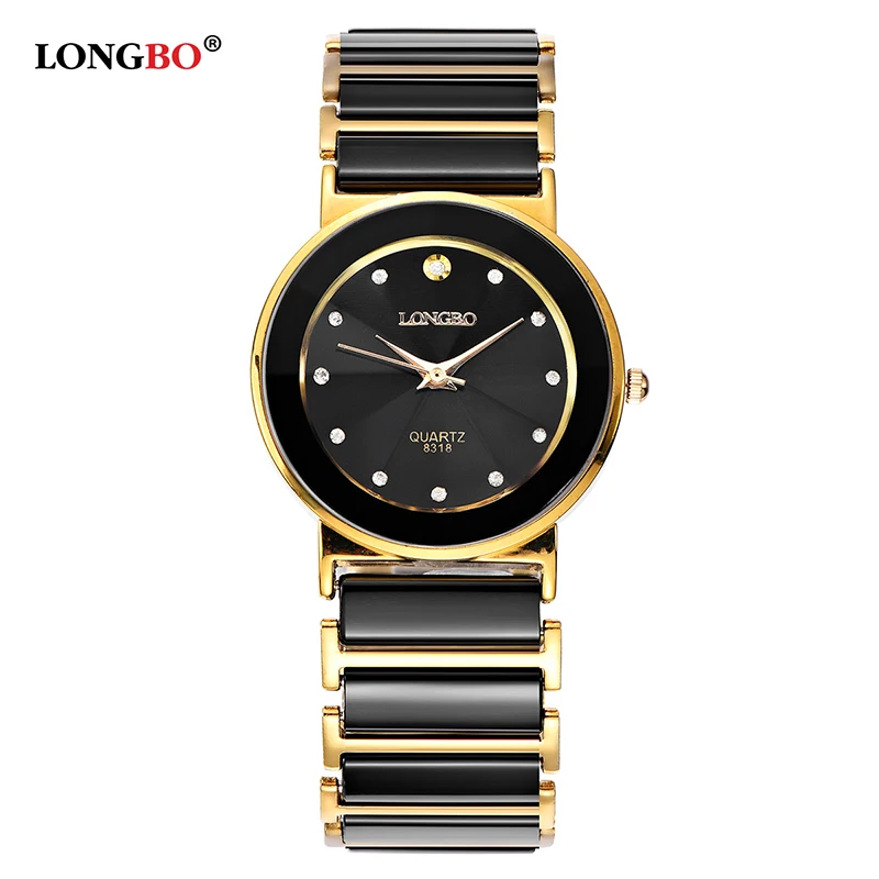 

2018 Luxury Brand LONGBO Couple Elegant Ceramic Watch Fashion Geneva Women Watches Male Quartz Wristwatches relojes mujer 8318