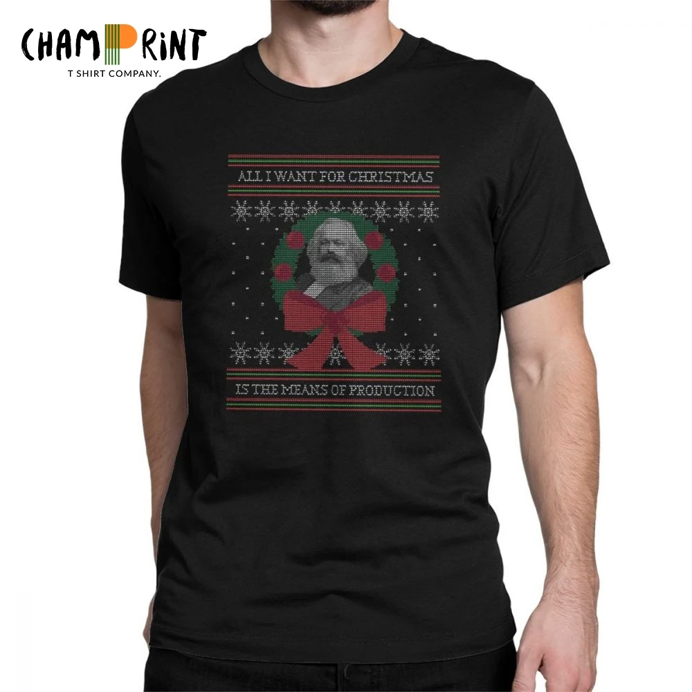 

Karl Marx Seize The Means Of Production Men T Shirt Funny Ugly Christmas Clothes Communism Socialism T-Shirts Vintage Tee Shirt