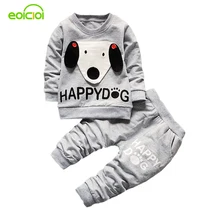 Nouveau printemps automne enfants vêtements 2 pcs de bande dessinée occasionnel chien imprimé enfants vêtements ensembles veste manteaux + pantalon long bébé costume 1-4A