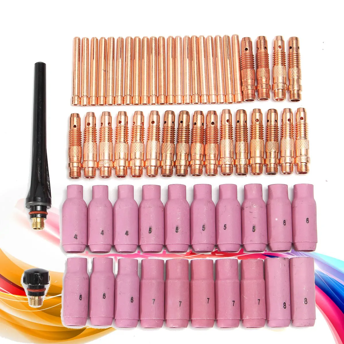 

Hot Sale 62Pcs TIG Welding Torch Ceramic Copper Nozzle Pyrex Cup for Welding Machine WP-26/17/18 Kit