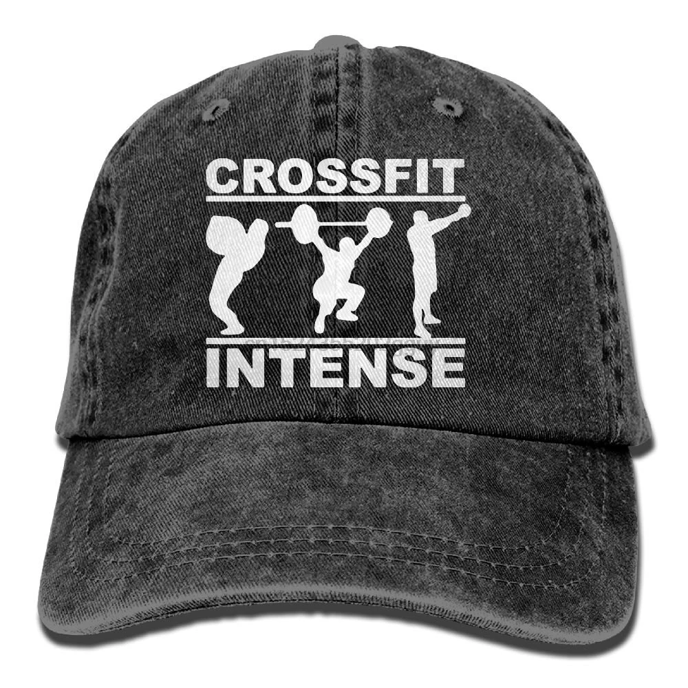 

Crossfit Intense Fitness Adjustable Rowing Cotton Washed Denim Hats Navy