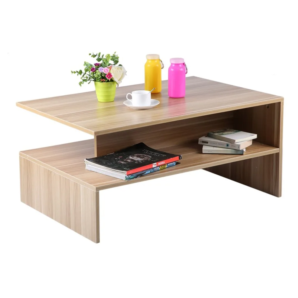 

Modern Rectangle Living Room Large Storage Compartment Coffee Tea Table With Shelf Coffee Table Home Decorative Furniture