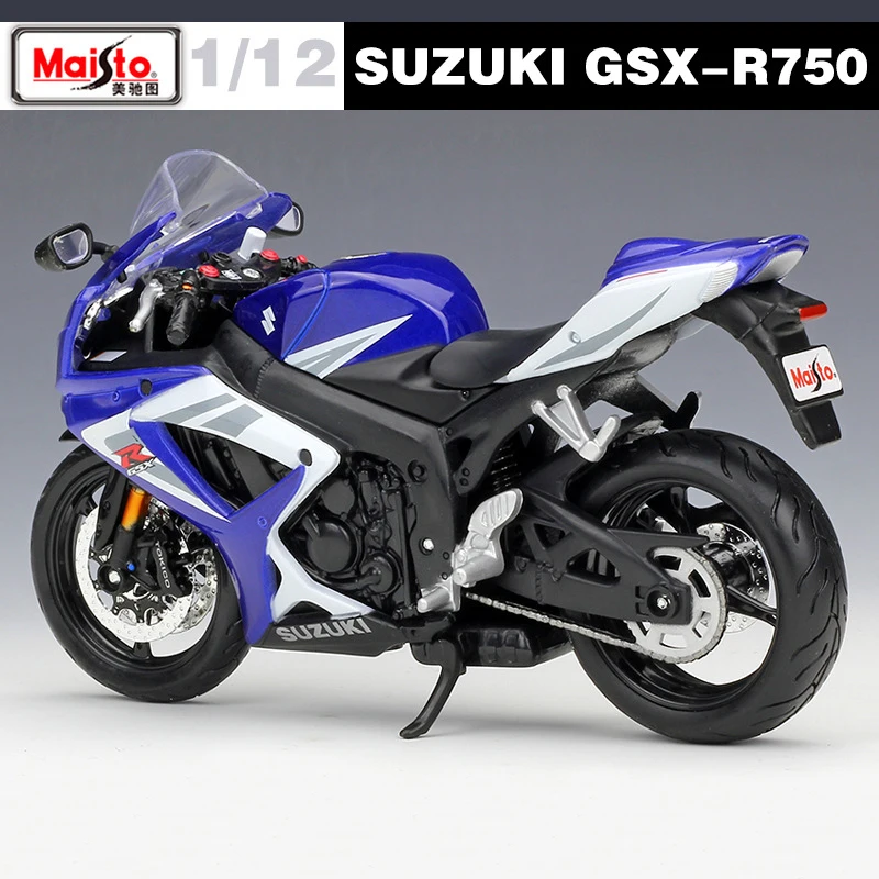 1:12 мотоцикл SUZUKI GSX-R 750 Литой Сплав модель мотоцикл металлическая модель Гоночные Игрушки для детей подарочная Коллекция