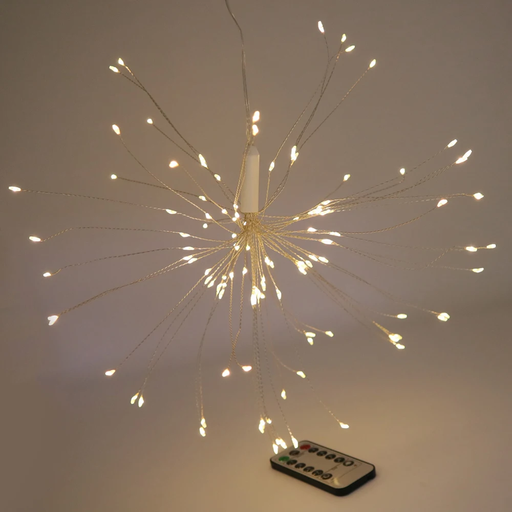 DIY фейерверк свет на батарейках Открытый водонепроницаемый Рождественский светодиодный гирлянда для Гирлянда для внутреннего двора Свадебный праздник