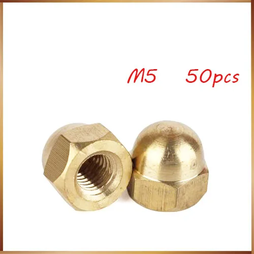 

50pcs DIN1587 Acorn Nuts M5 Copper Bronze Brass Cap Nut Acorn Dome Head Hex Nuts M5