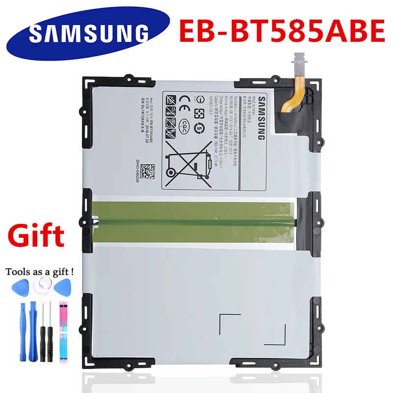 

SAMSUNG Original Replacement Battery EB-BT585ABE For Samsung Tab A 10.1 2016 SM-T585C BT580 7800mAh Authentic Tablet Battery