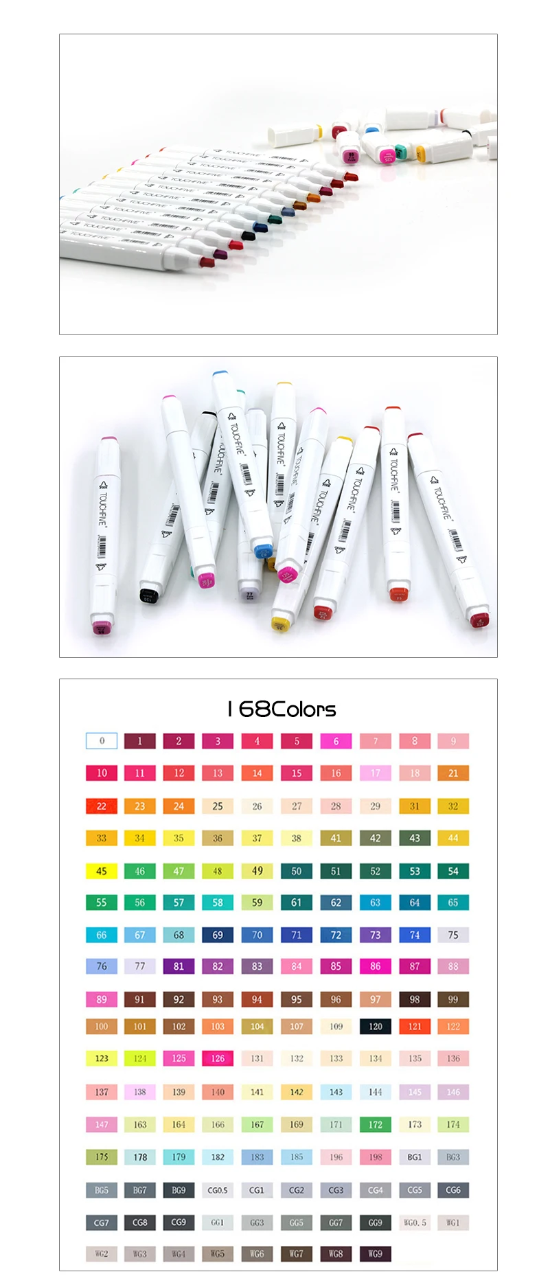Твин кисть Маркер Набор Touchfive маркер для граффити ручка набор Touchnew эскизные маркеры 60 цветов Ручка для рисования манга дизайн для школы