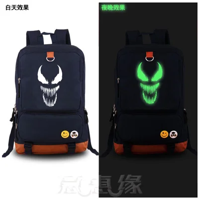 Фильм Venom рюкзак Человек-паук косплей нейлоновая школьная сумка светящиеся дорожные сумки - Цвет: 13