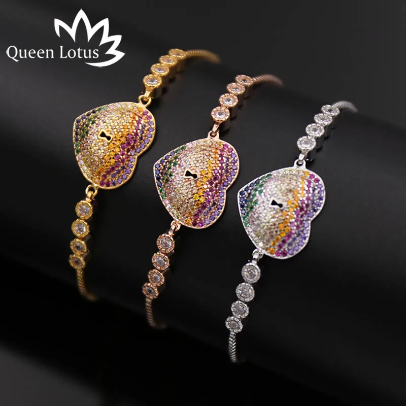 Модный Регулируемый изысканный изогнутый браслет Queen Lotus 2017 в форме сердца с
