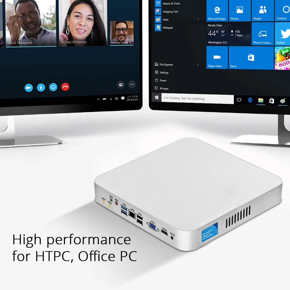 XCY Mini computadora PC Intel Core i7 7500U procesador DDR4 RAM windows 7/8 1/10 sistema linux PC de Juegos 4 K UHD HTPC HDMI VGA WiFi