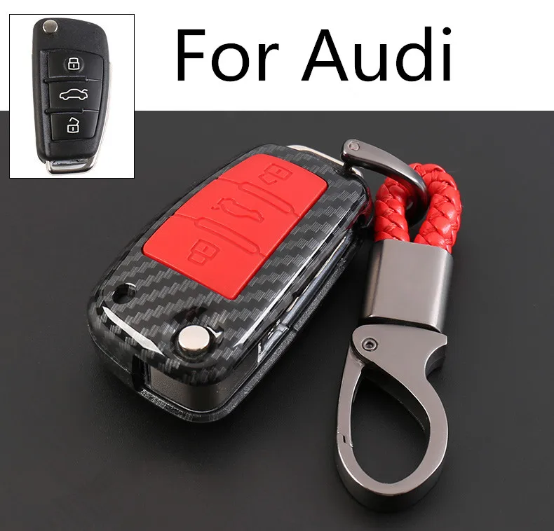 

3 Button Carbon FiberCar Remote Key Fob Shell Cover Case For Audi A1 S1 A3 S3 A4 A6 RS6 TT Q3 Q7 2005 2006 2007 2008 2009 - 2013