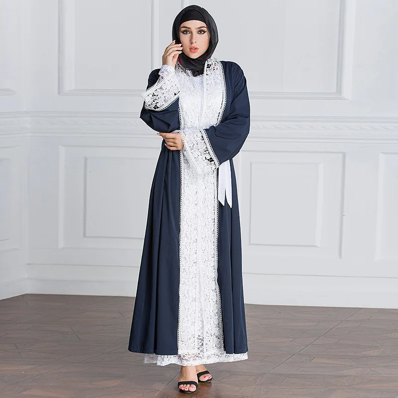 TUHAO Vintage Muslim Maxi Long Robe Female Patchwork Lace Spring Women's Dresses Loose Plus Size 4XL 5XL cardigan CM108 | Женская