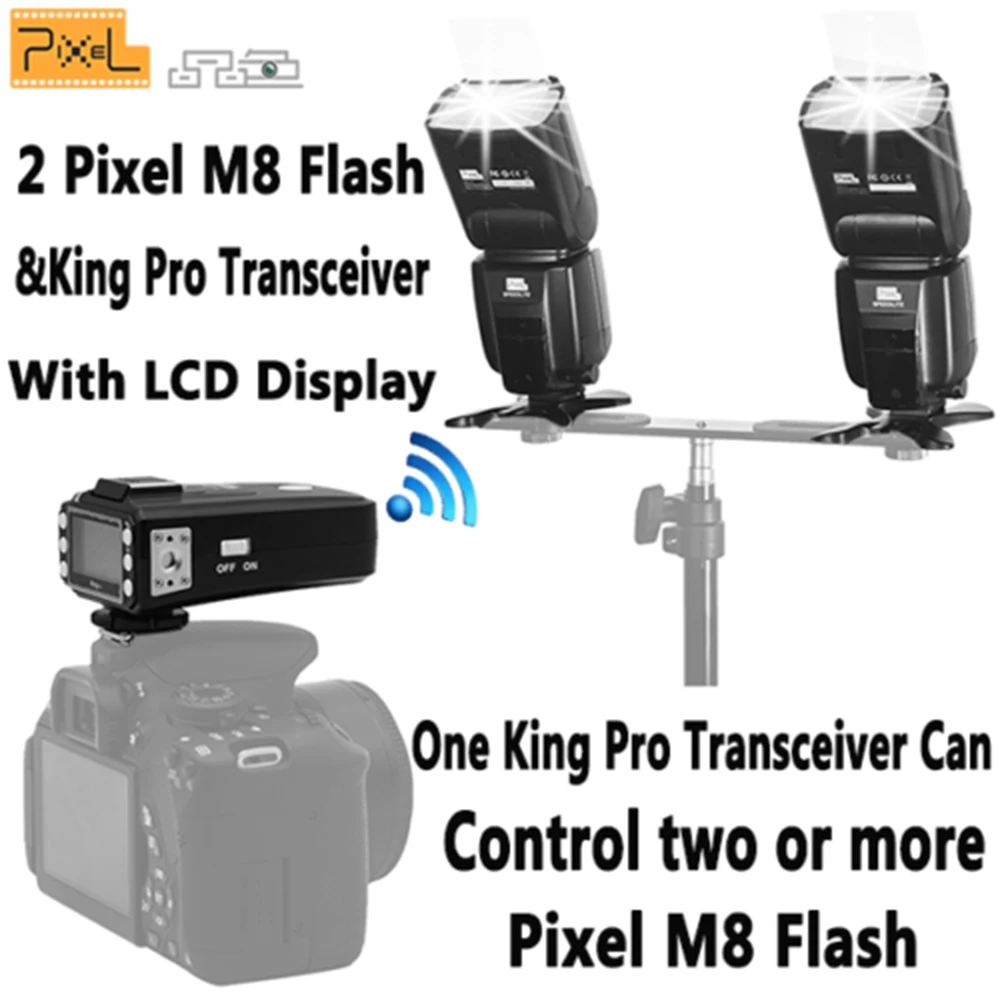 Для Canon Nikon DSLR камер Pixel KING PRO Flash Trigger контроллер трансивера + 2 шт. PIXEL M8 Беспроводная