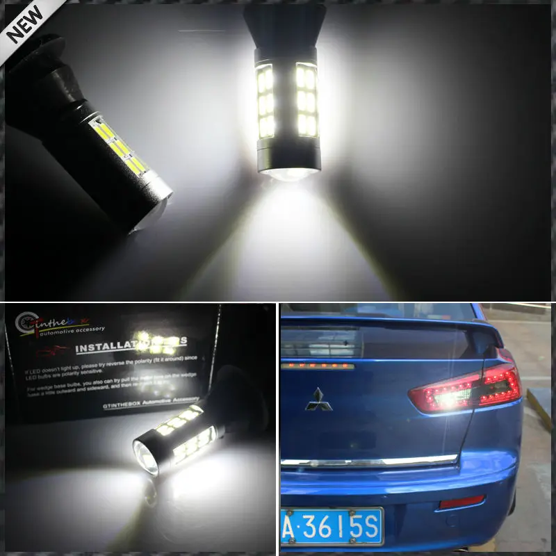(2) белые/красные двухцветные 1156 7506 BA15s P21W светодиодные Сменные лампы для