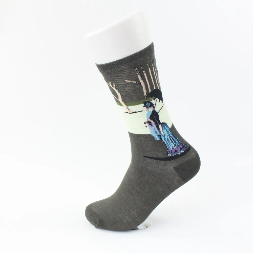 Носки унисекс для мужчин и женщин; хлопковые носки в стиле Харадзюку; милые хлопковые носки с рисунком Ван Гога; забавные носки в повседневном стиле в стиле ретро - Цвет: 13