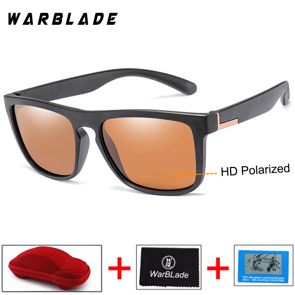 WarBLade мужские гибкие Солнцезащитные очки Спортивные поляриодные бредовые Дизайнерские мужские Защитные солнцезащитные очки наклейки Новые - Цвет линз: black brown redcase