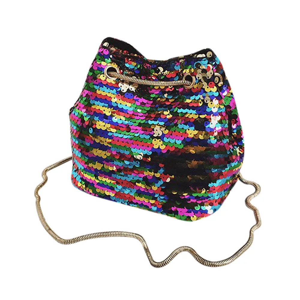 Bling Sequins Bucket Bag Shoulder Bag Female Handbag Women Beautiful