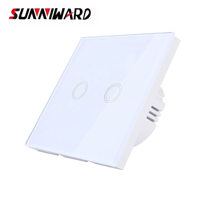 

Eu/uk Standard Wall Switch,1/2/3 Gang 1 Way Crystal Glass Panel Touch Light Switch Can't Be Remote Controlled