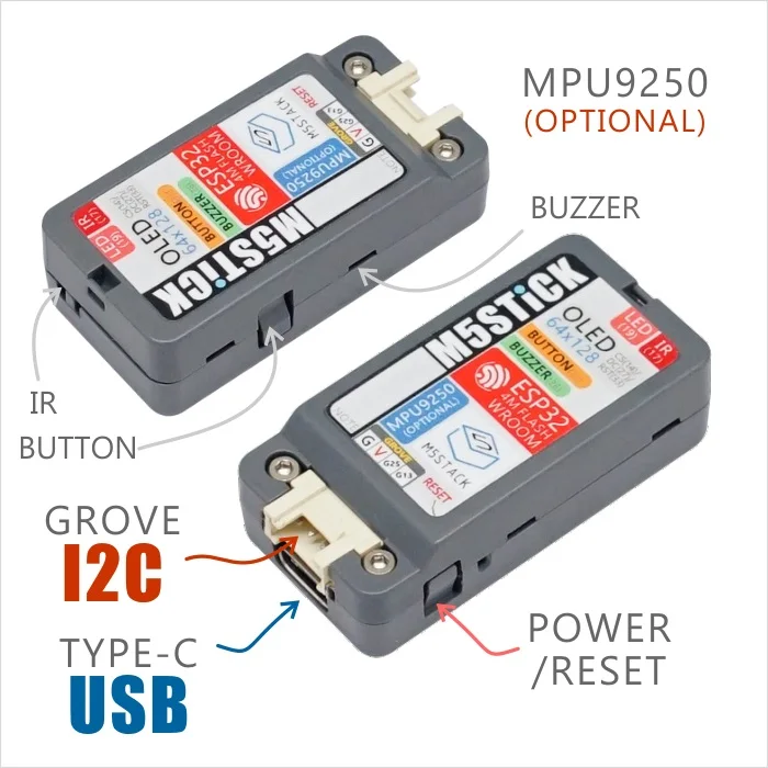 M5Stack Официальный M5Stick мини-набор для разработки ESP32 1,3 'OLED 80mAh батарея внутри зуммер ИК передатчик Mpu9250 опционально