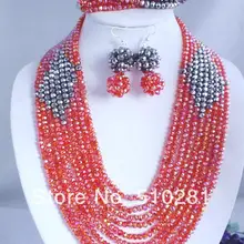 Lk-1045 в нигерийском стиле Дизайн, мода Ювелирные изделия из кристаллов Набор для африканских Свадебные