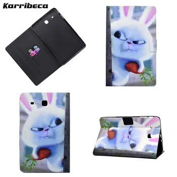 

Cute dog cat bunny magnet PU tablet case for Samsung Galaxy Tab E 9.6 t560 t561 cover leather hoesje coque kryt etui funda husa