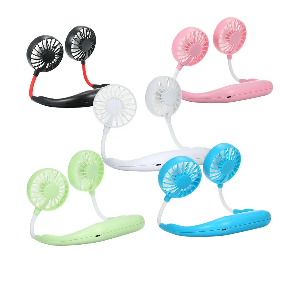 

New Mini USB Charging Fan Wearing Fans Rechargeable Air Conditioner For Student Universal USB Gadgets For Home Office Travel