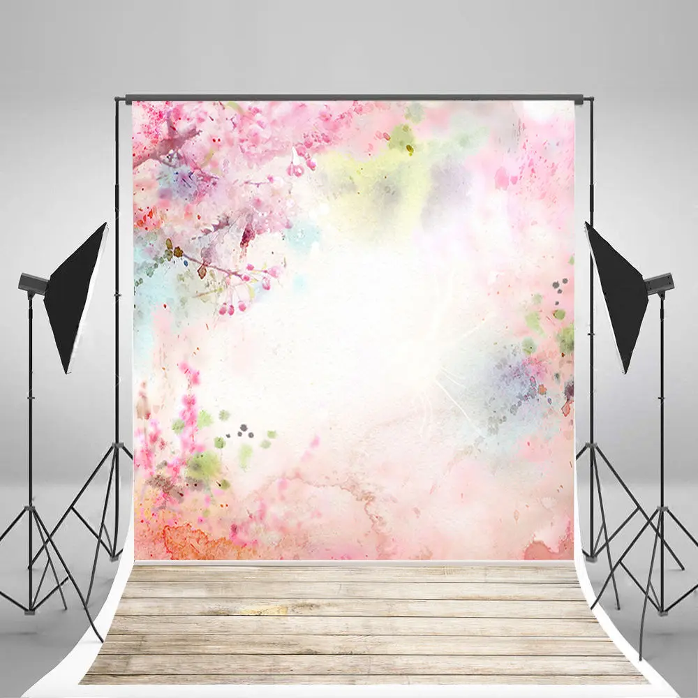 

WHISM Vinyl Cloth Print Pink Flower Wallpaper Photography Backdrops For Wedding Party Photo Studio Backgrounds 3x5ft(90x150cm)