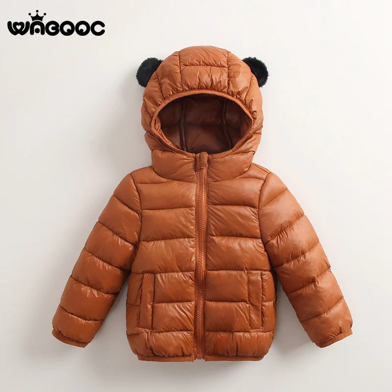WABOOC/Новинка года; сезон осень-зима; детская хлопковая куртка с ушками; одежда для малышей; хлопковое пуховое пальто; много цветов - Цвет: Caramel