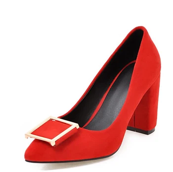 

2017 women's spring shoes plus size bow shallow mouth pointed toe high-heeled shoes thick heel single shoes female work shoes