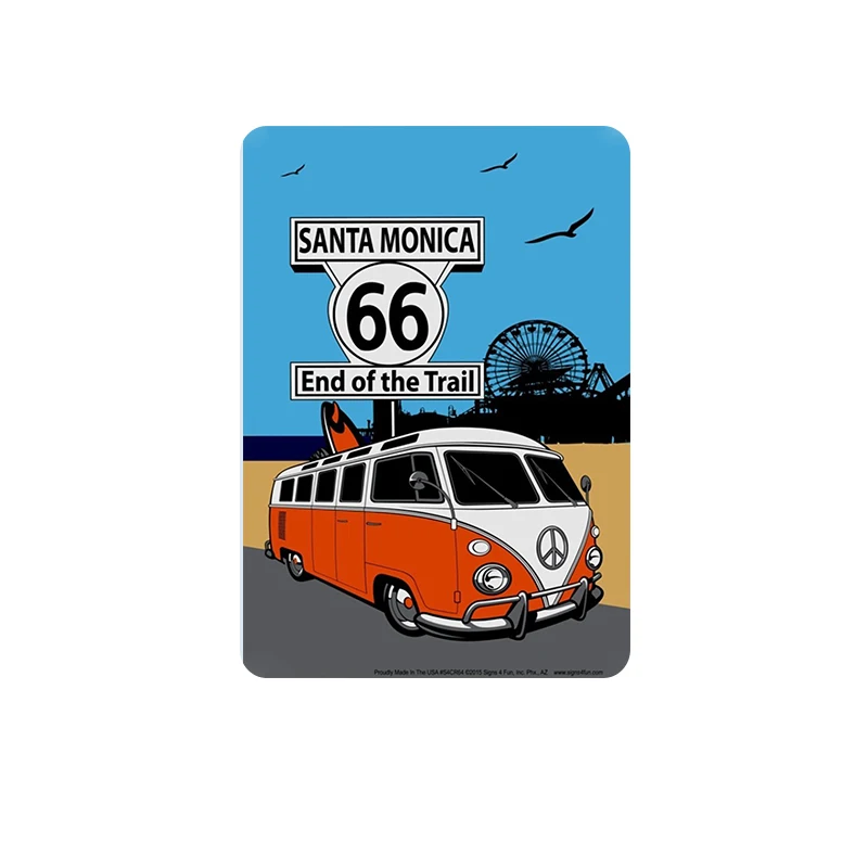 HD Route 66 винтажные металлические декоративные пластины железная настенная