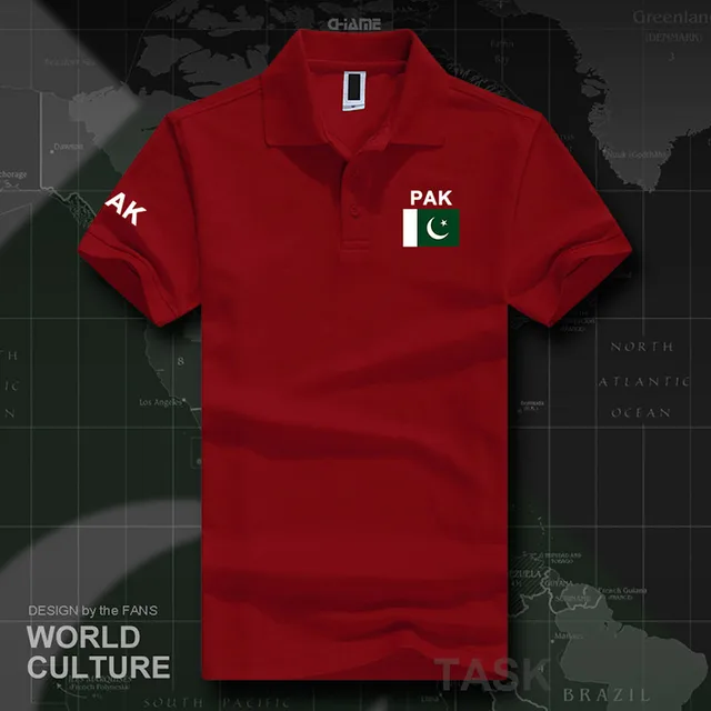 Pakistan polo shirts men short sleeve white brands printed for country