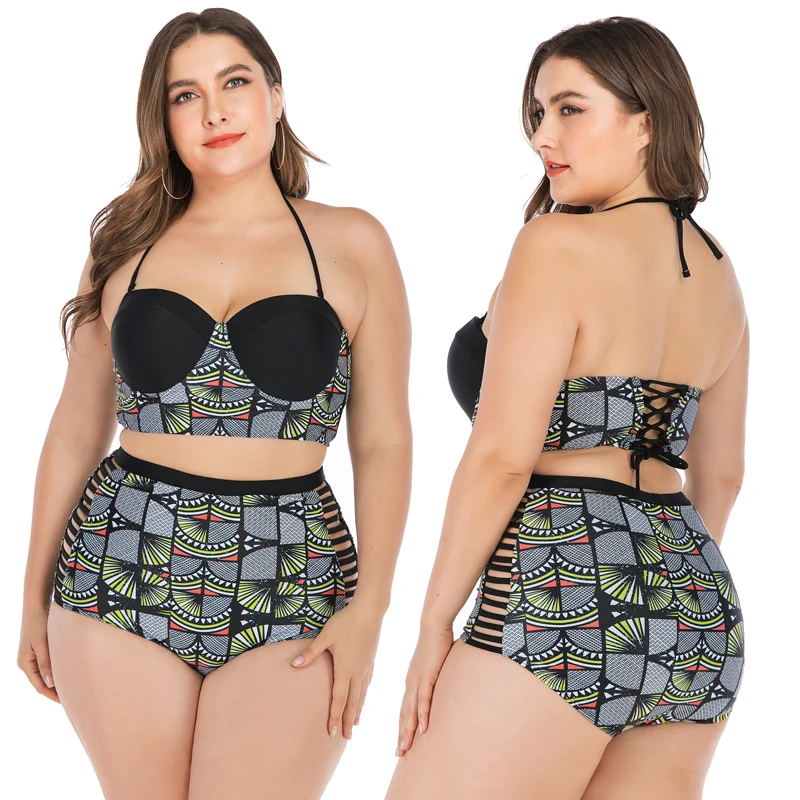 

Woman Bikini Two Pieces 2019 Plus size Swimsuits Women Bikini Push-up Padded Bra Zwempak Beach wear Swim Suit Tankini Biquine