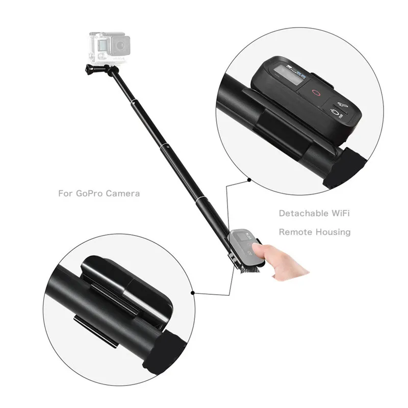 37 ''ручной монопод крепление штатива Bluetooth дистанционный зажим для GoPro Hero7 6 5 4 3 для Xiaomi Yi для iPhone X 8 Android смартфон