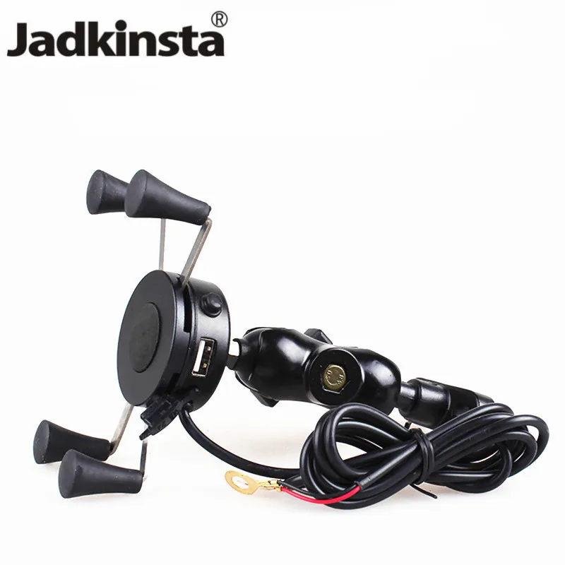 

Jadkinsta Video Camera Bracket Motorcycle Handlebar Mobile Phone Holder for 3.5-6 inch Phone Vehicle USB Charger for Gopro