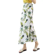 12 Цветов Boho Высокая талия на шнуровке Обёрточная бумага юбка Для женщин Одна Деталь шифон Цветочный принт летние пляжные Bodycon Длинные юбки Femme