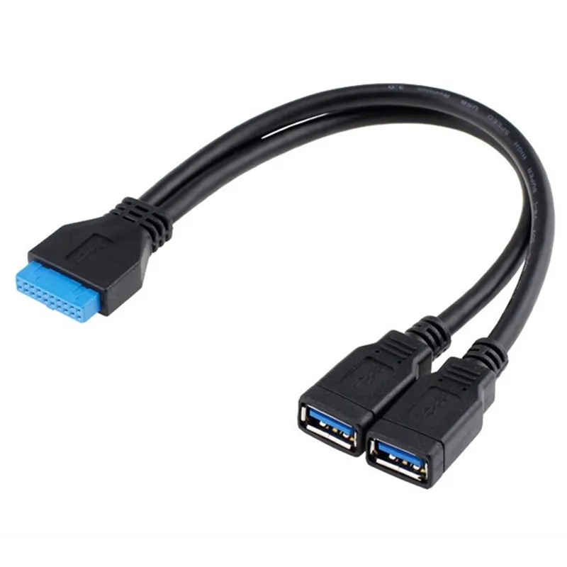 

PC Computer DIY Motherboard Mainboard 19Pin USB3.0 Female to 2 Port USB 3.0 A Female Data Cable