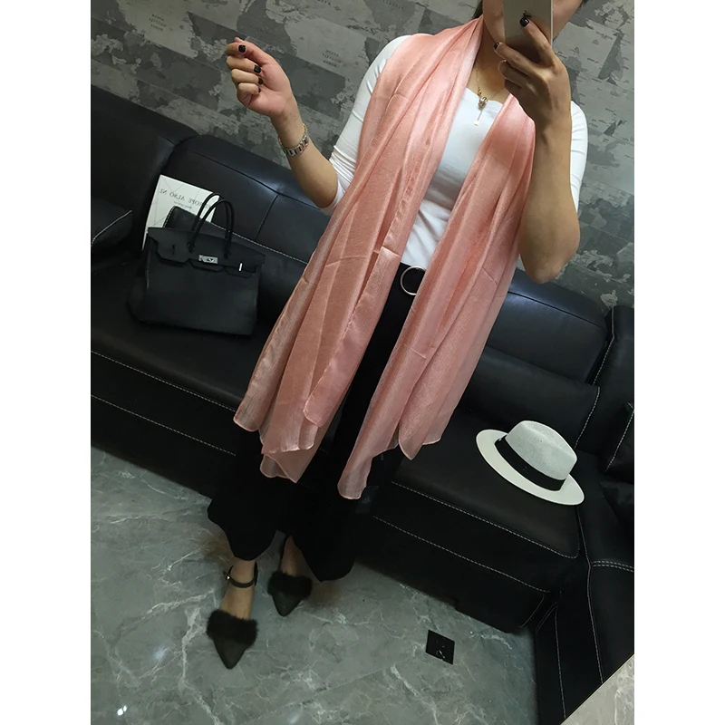 

Dropshipping Women Silk Scarves Woman Wrap Shawl Pure Face Scarf Tassels Organza Gauze Scarf Shawl Summer Sets