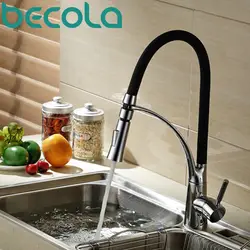 Becola pull down кухонный кран на бортике раковина смеситель горячей и холодной воды черный кран B-9205B