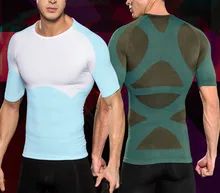 Masculino postura corrector compressão shaper controle busto corpo shaper topos homens emagrecimento peito cueca barriga abdômen camisa
