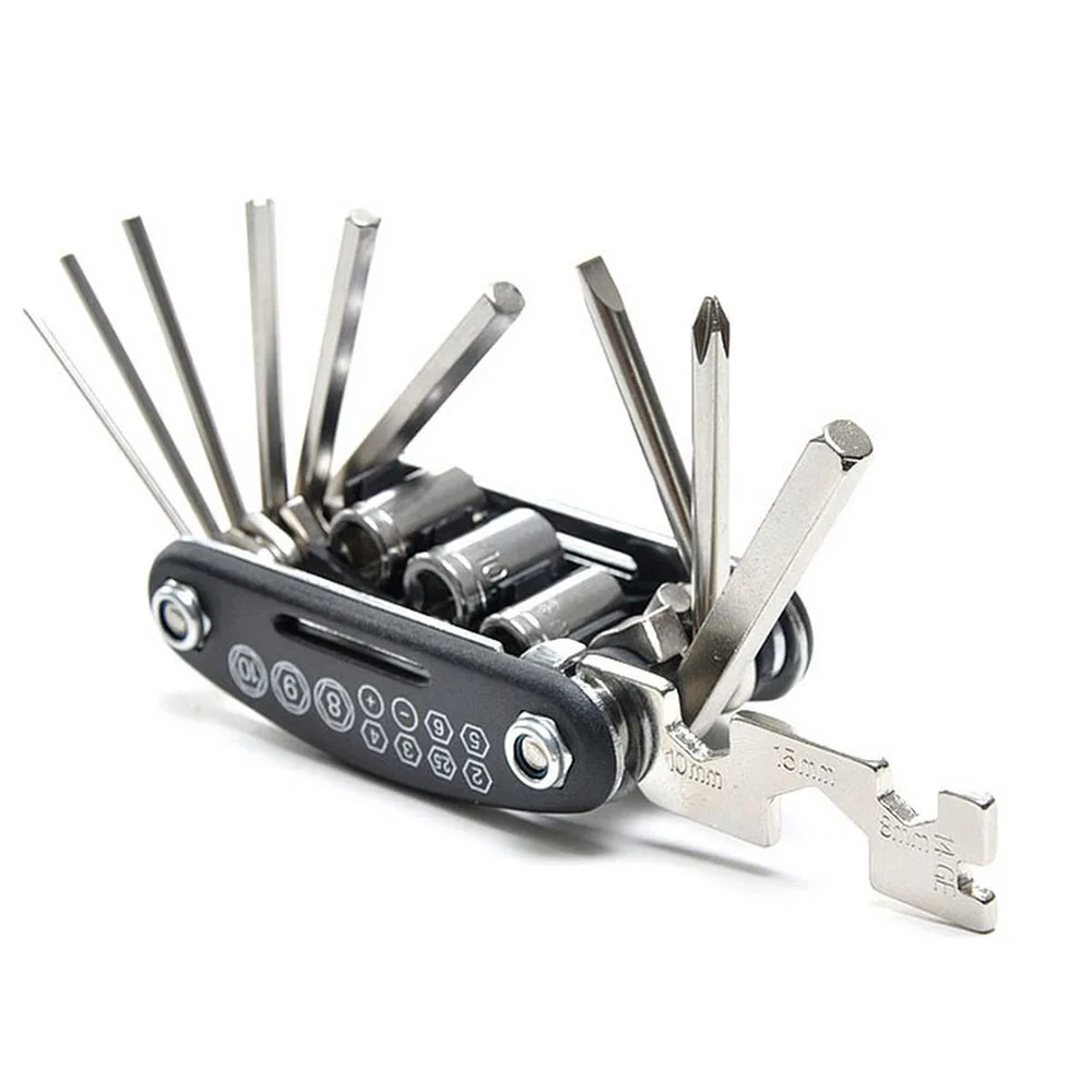 

16 In 1 Multifunction Bicycle Repair Tools Kit Hex Spoke Wrench Cycling Screwdriver Tool MTB Mountain Cycling Bike Folding Tool