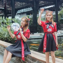 Стиль, традиционные народные танцевальные костюмы, костюм ханьфу, китайский косплей, Династия Тан, старинная Китайская одежда, топ+ юбка, DN2114